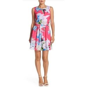 Cece multicolore floral mini dress sleeveless